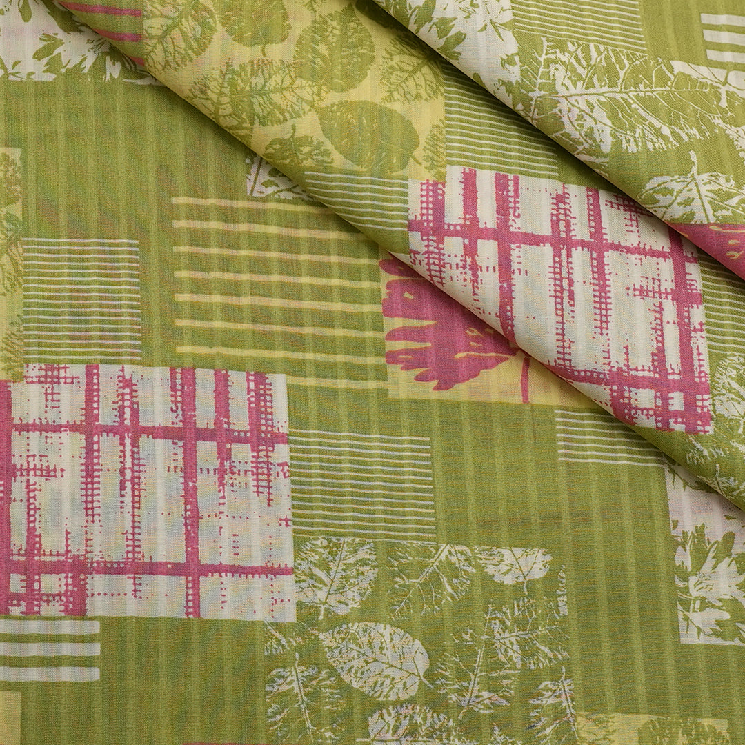 P16-25189-01A - Green Printed Lawn Fabric