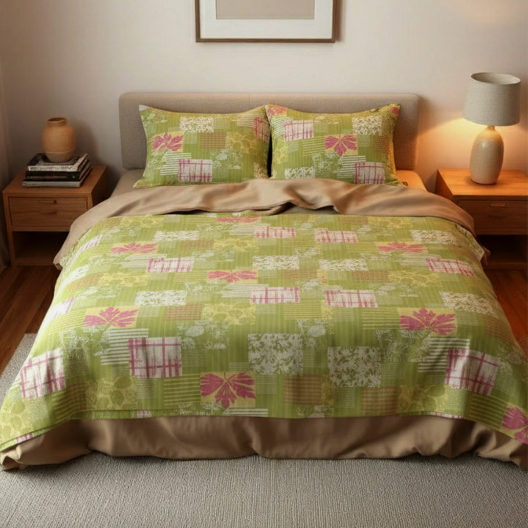 P16-25189-01A - Green Printed Lawn Fabric