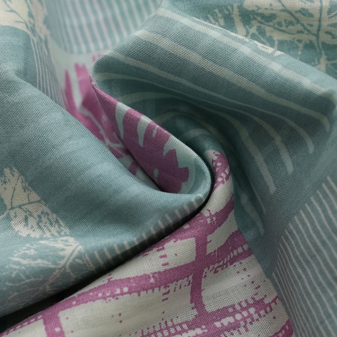 P16-25189-01B – Mint Green Printed Lawn Fabric