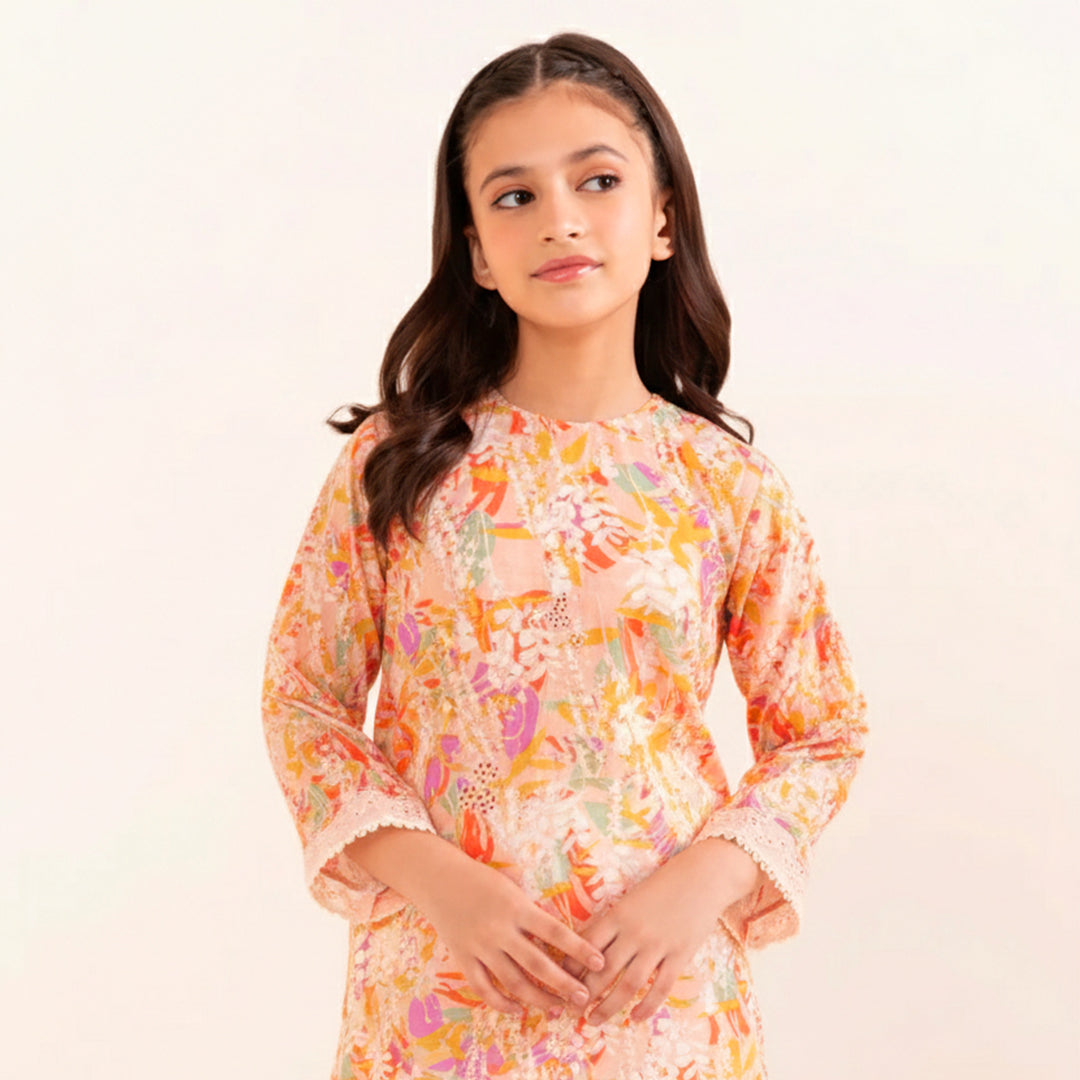 P16-25189-03A – Light Green Printed Lawn Suit Fabric