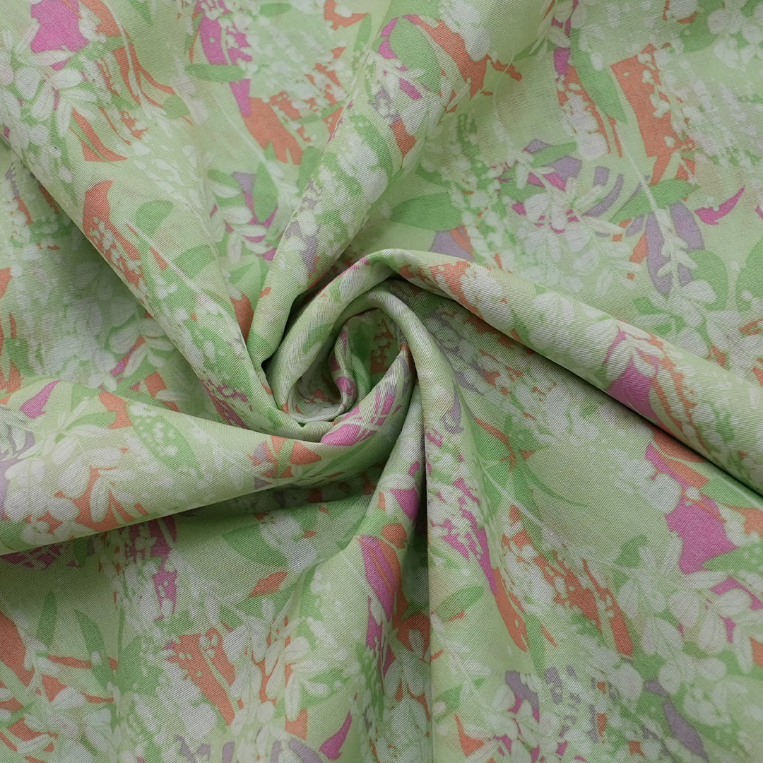 P16-25189-03B – Light Green Printed Lawn Shirt & Trouser Fabric