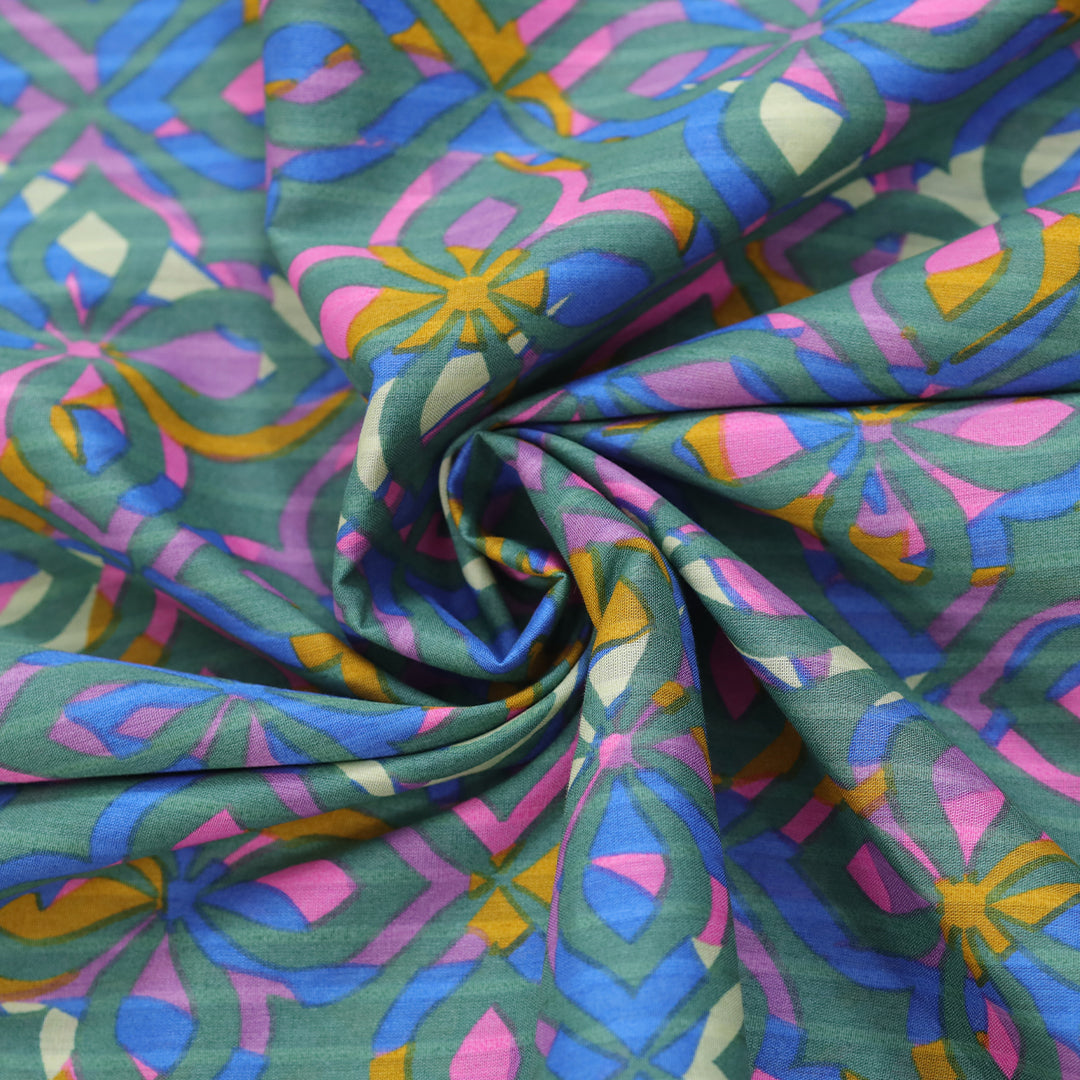 P16-25189-06A – Blue Printed Lawn Shirt Fabric