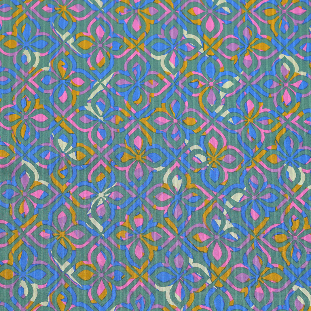 P16-25189-06A – Blue Printed Lawn Shirt Fabric