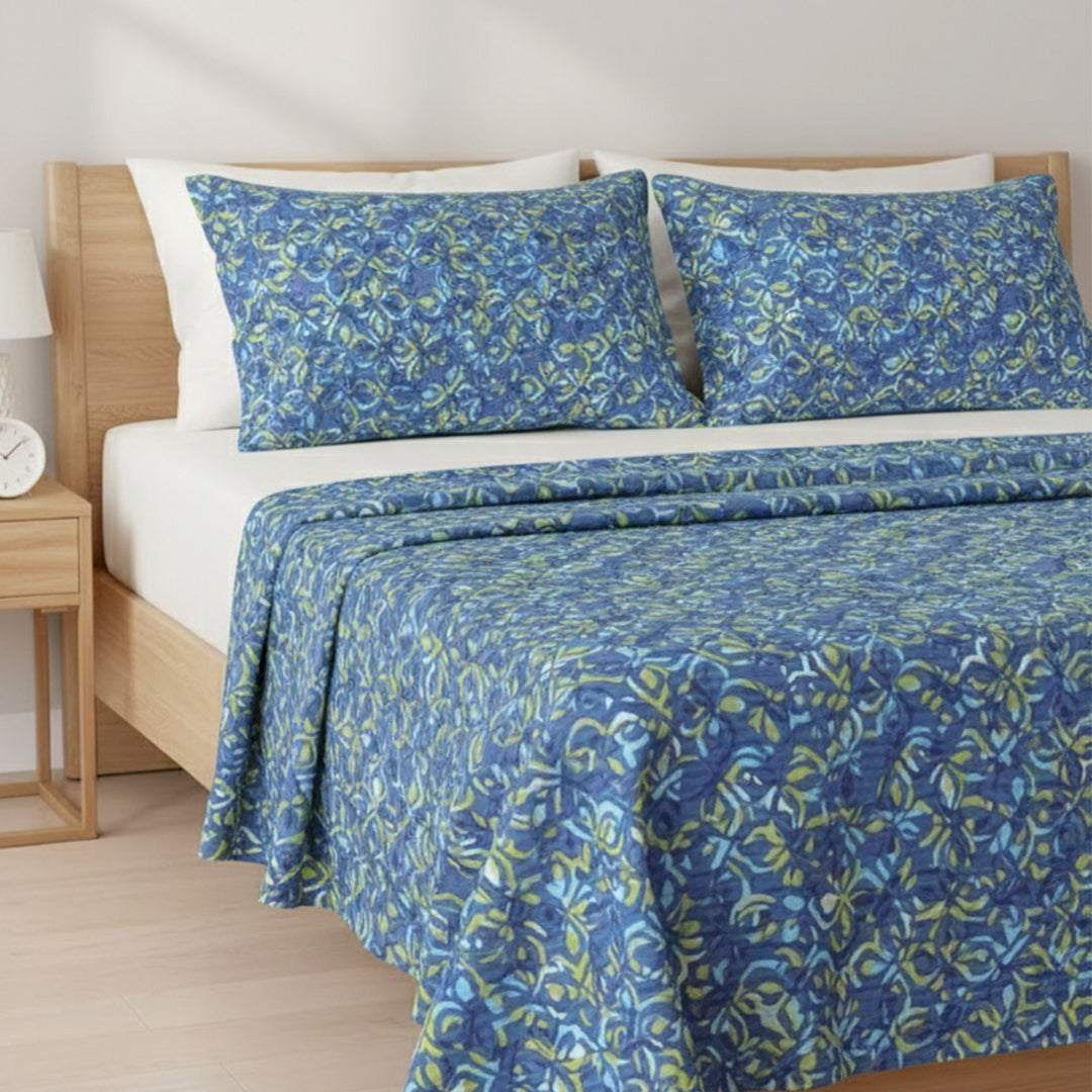 P16-25189-06B – Teal Blue Printed Lawn Shirt Fabric