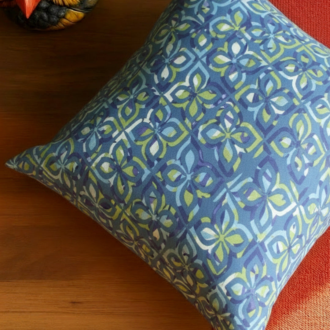 P16-25189-06B – Teal Blue Printed Lawn Shirt Fabric