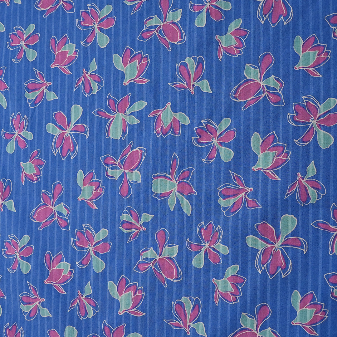 P16-25189-10B – Blue Printed Lawn Shirt Fabric