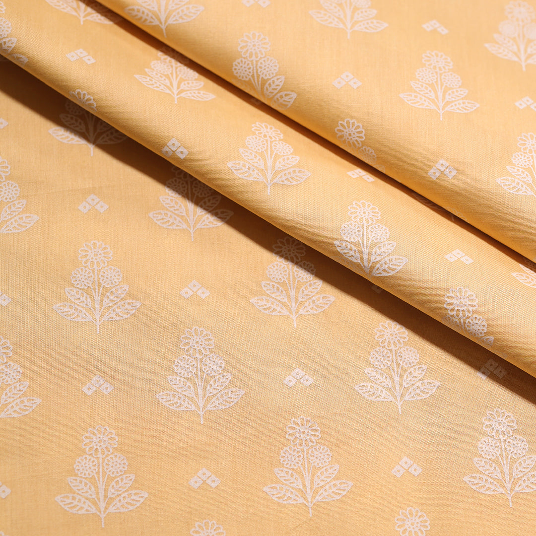 P16-25195-05A – Yellow Printed Lawn Shirt & Trouser Fabric