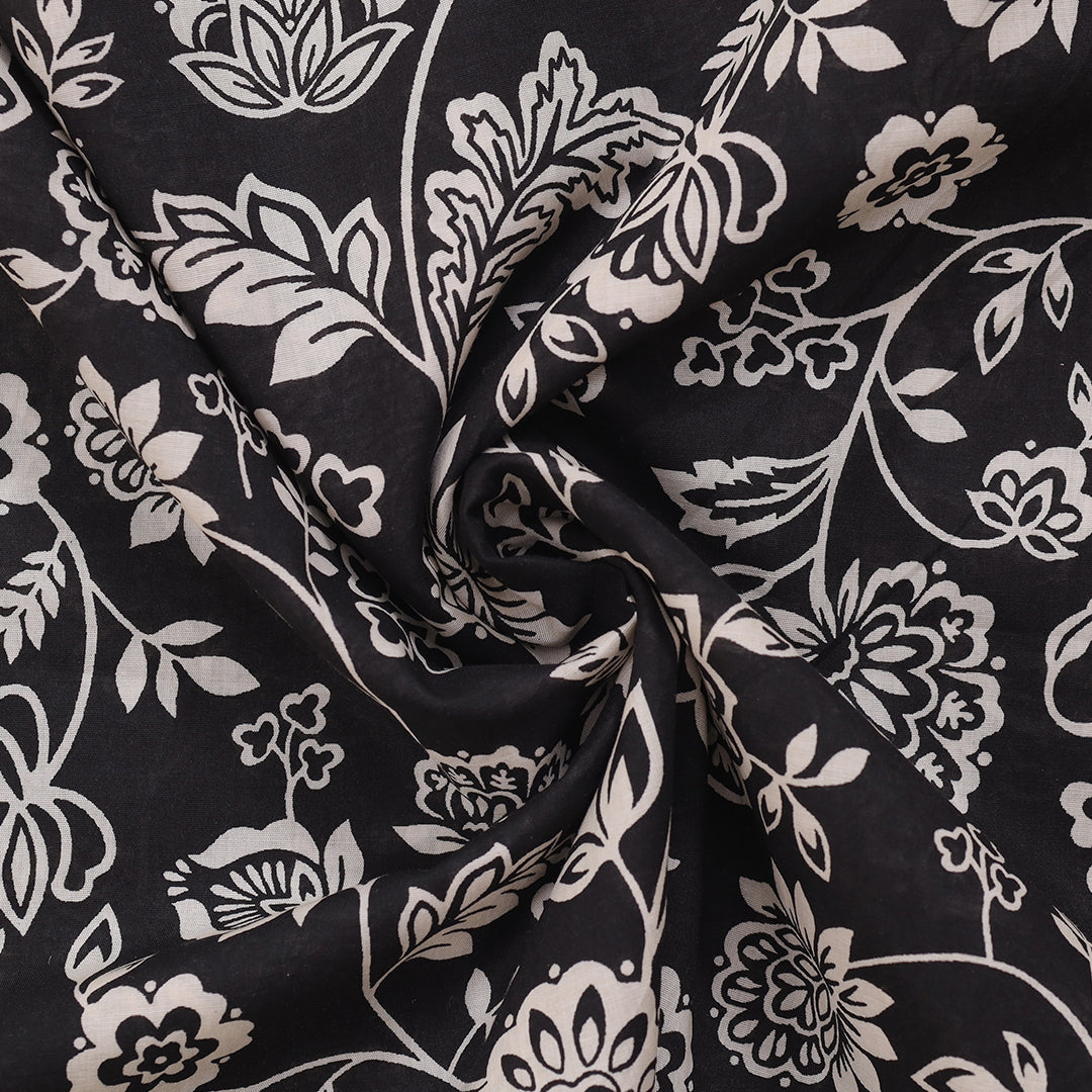 P16-25221-04B – Black Printed Lawn Shirt & Trouser Fabric