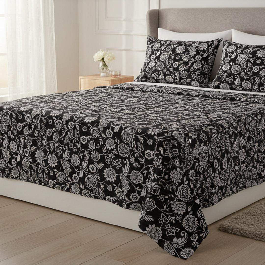 P16-25221-04B – Black Printed Lawn Shirt & Trouser Fabric