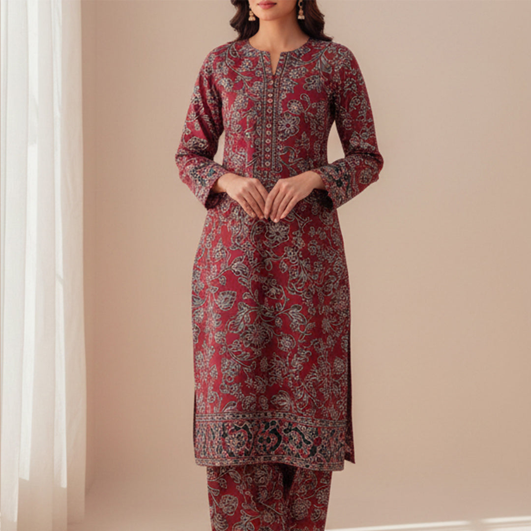 P16-25221-05B – Maroon Printed Lawn Suit Fabric