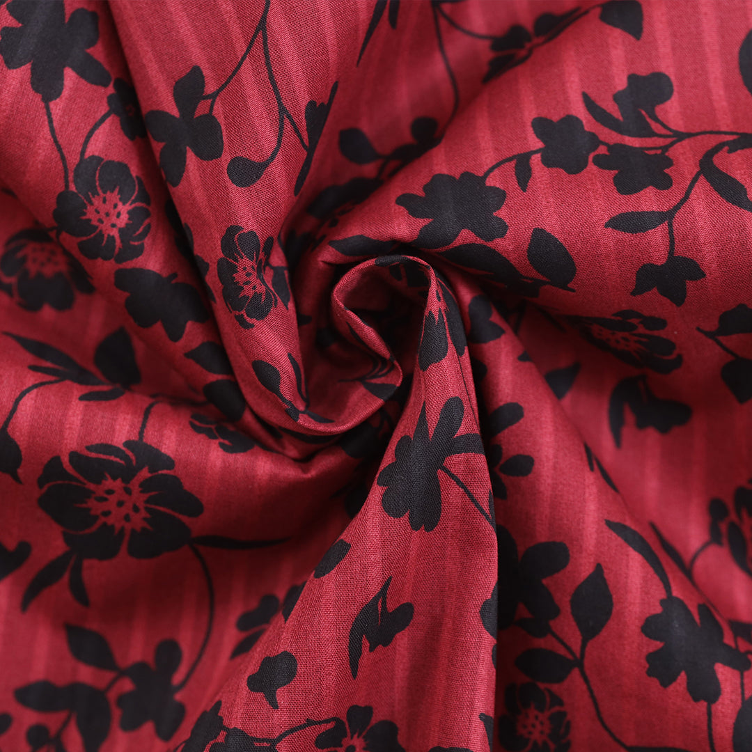 P16-25237-05A – Maroon Printed Lawn Shirt Fabric