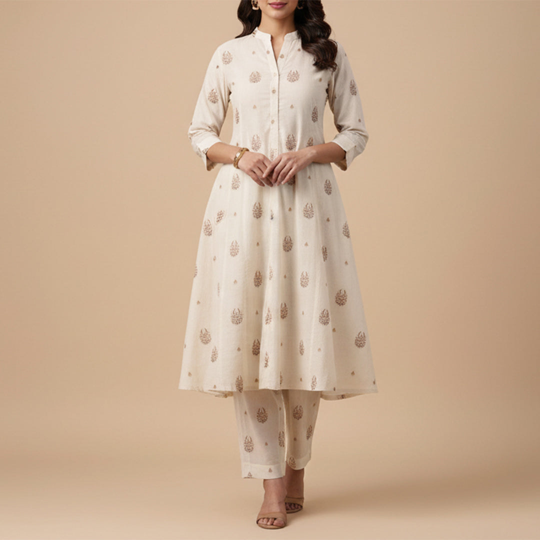 Allover Jacquard Greige Fabric – JQ 12906