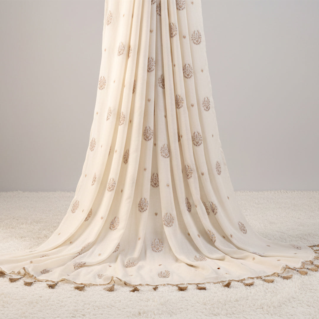 Allover Jacquard Greige Fabric – JQ 12906