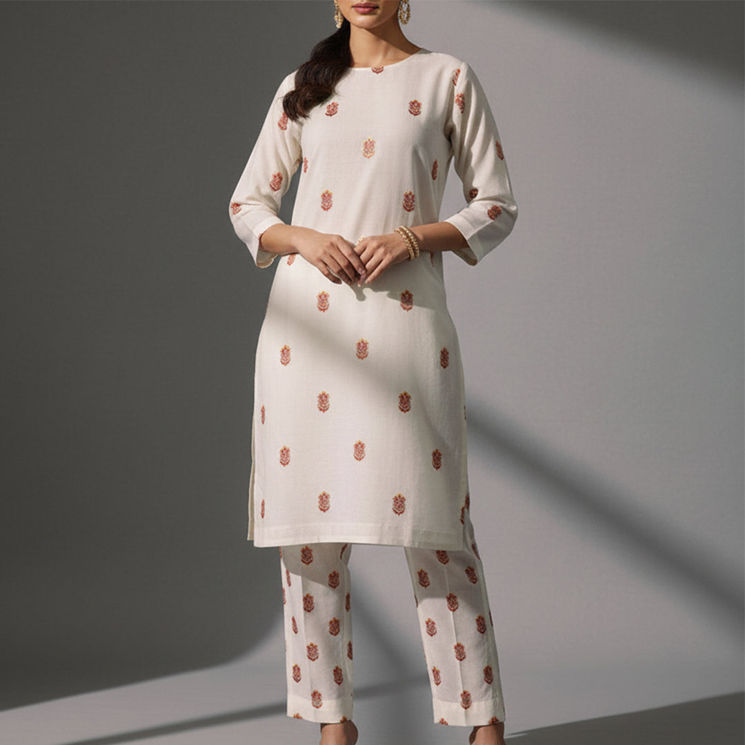 Allover Jacquard Greige Fabric – JQ 12973