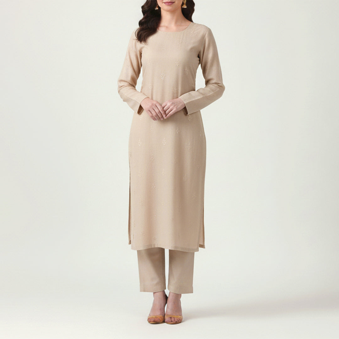 Cotton Self Jacquard Greige Fabric - JQ 5053