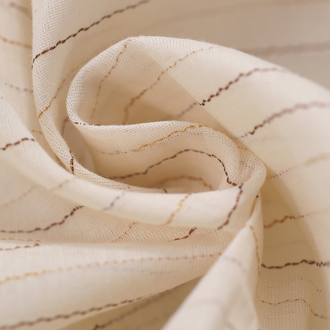 Compose Jacquard Dupatta Greige Fabric - JQ 10020