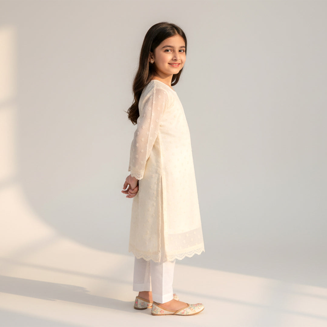 Cotton Self Jacquard Dupatta Greige Fabric - JQ 9174