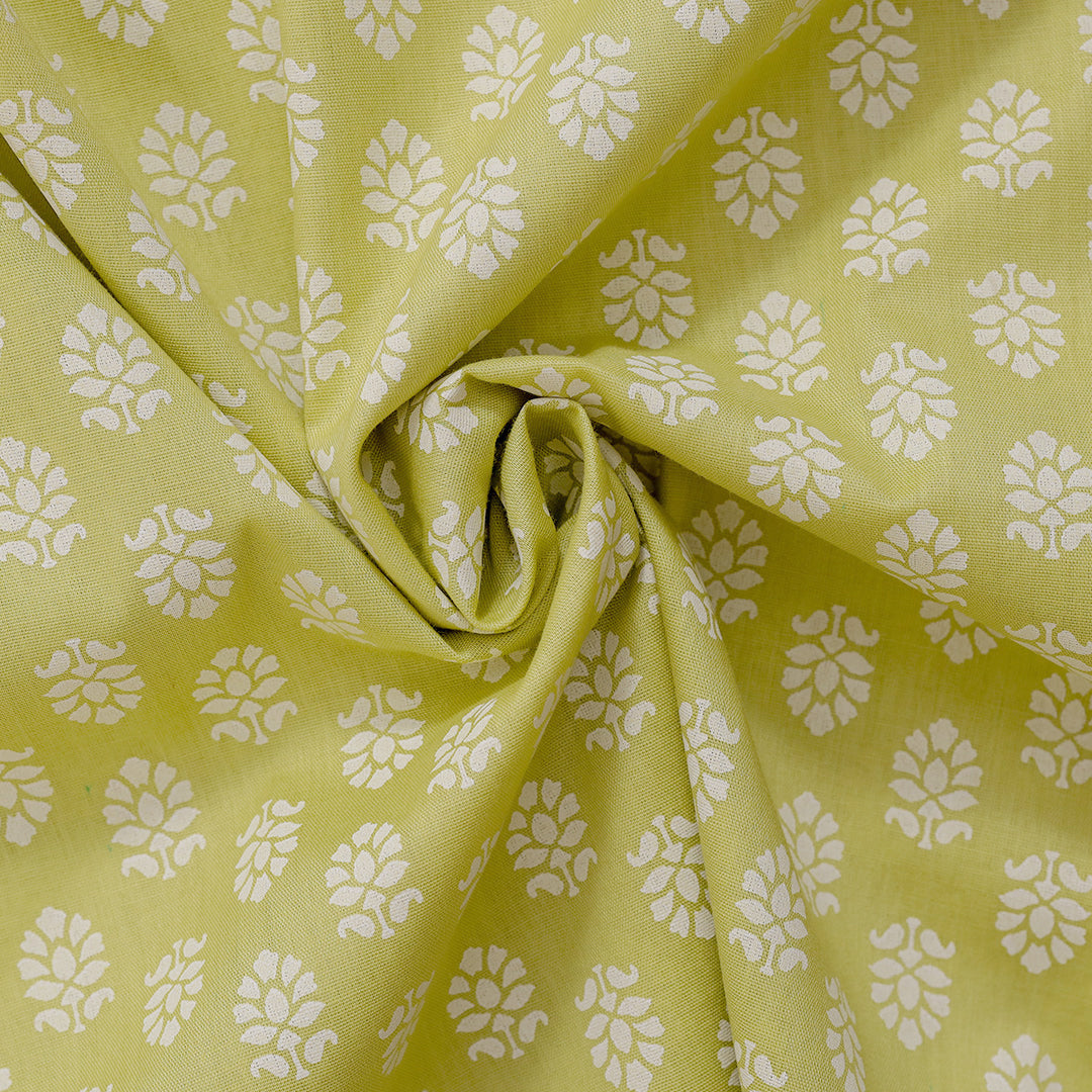 25195-04A – Lemon Printed Cambic Cotton Shirt & Trouser Fabric