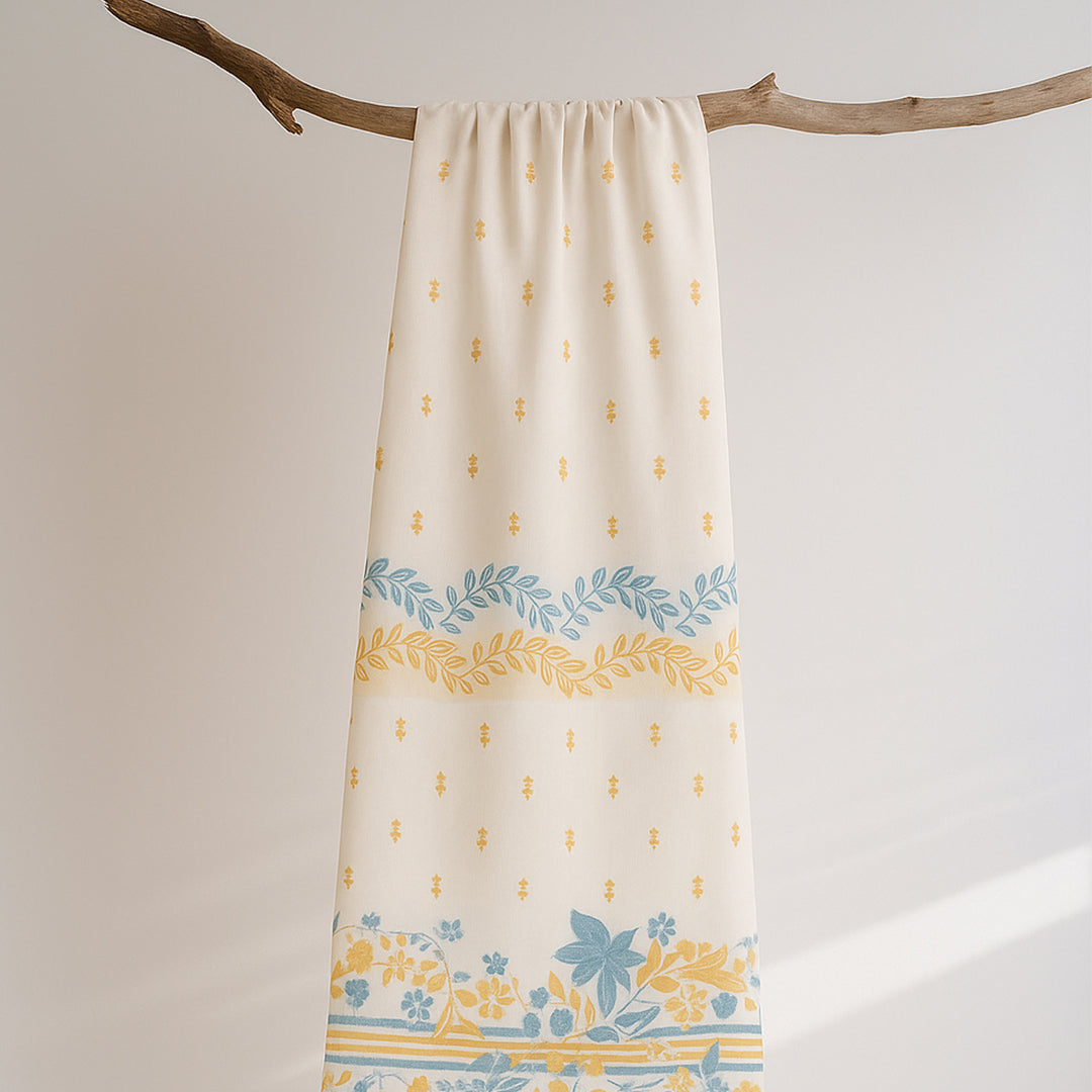 Compose Jacquard Dupatta Greige Fabric – JQ 11514