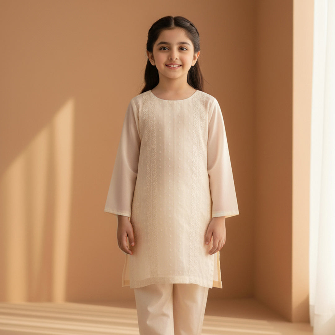 All over Jacquard Greige Fabric - JQ 8099