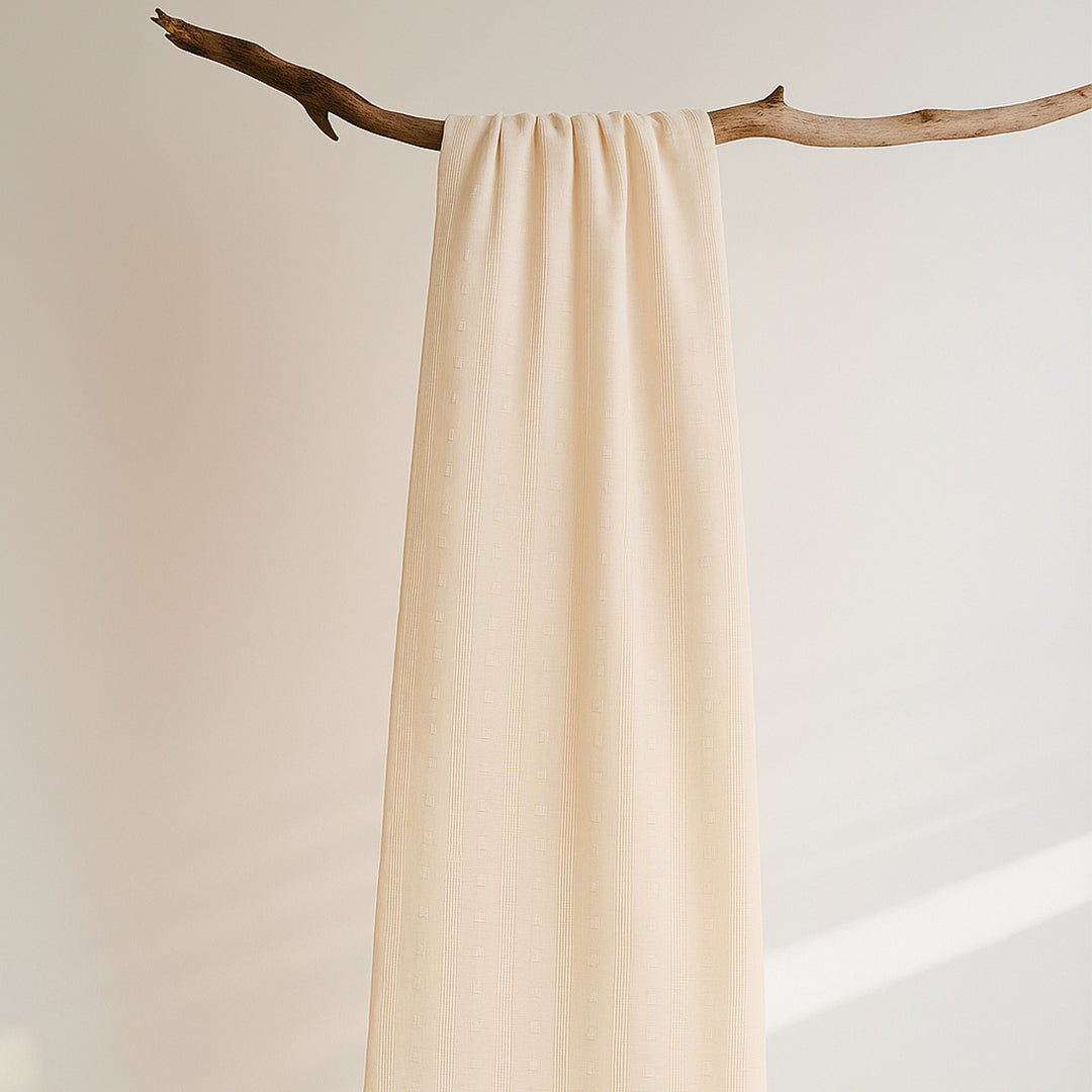 All over Jacquard Greige Fabric - JQ 8099