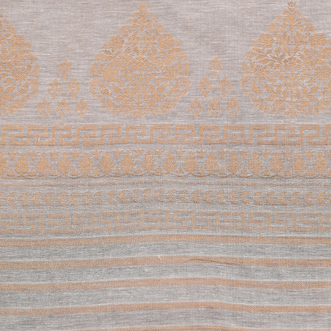 Banarasi Jacquard Dupatta Greige Fabric