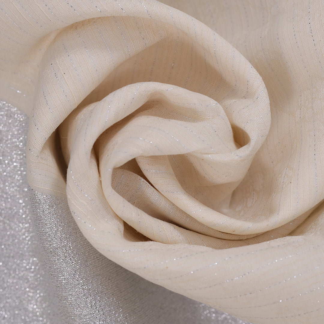 Silver Metallic Jacquard Greige Fabric – JQ 9215