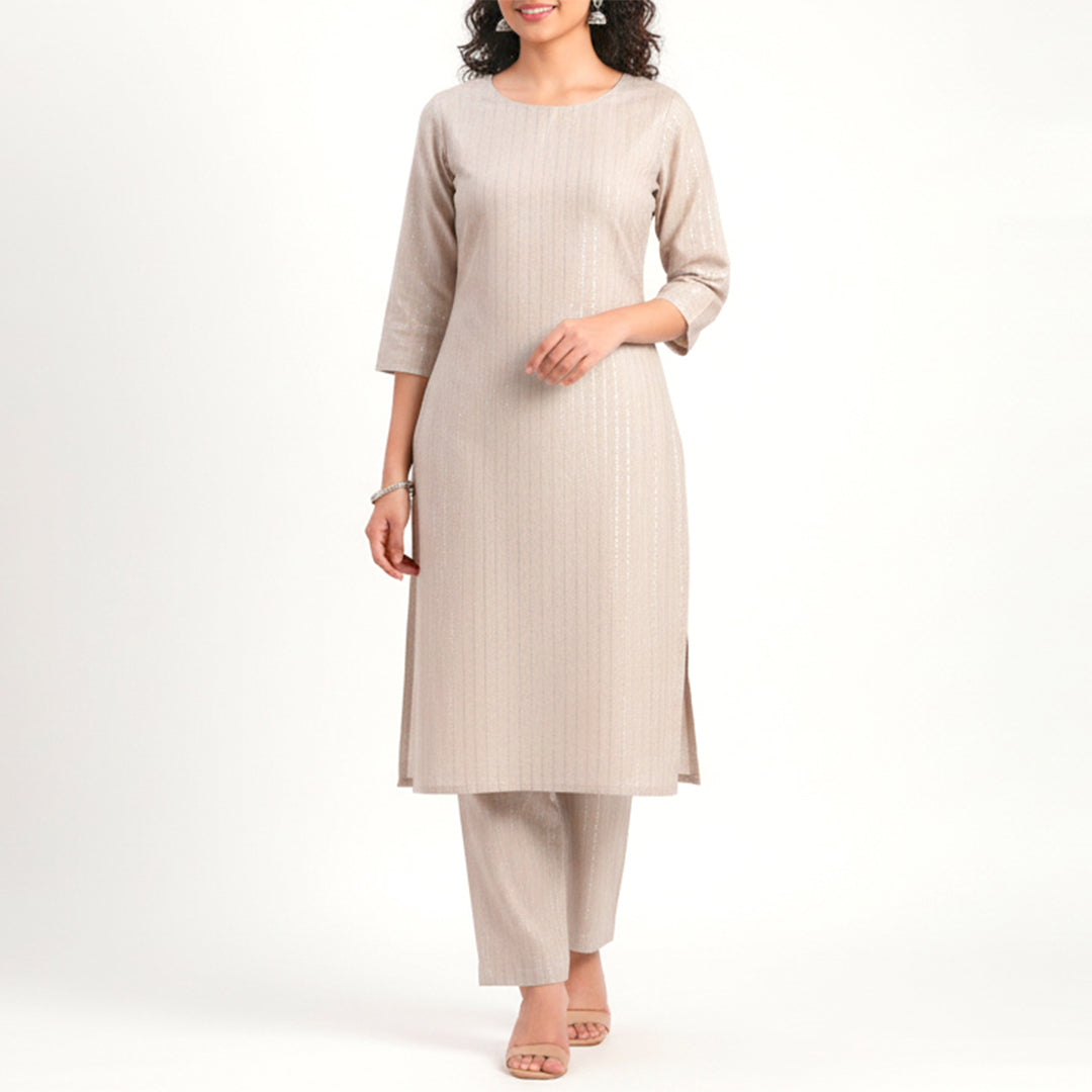 Silver Metallic Jacquard Greige Fabric – JQ 9215