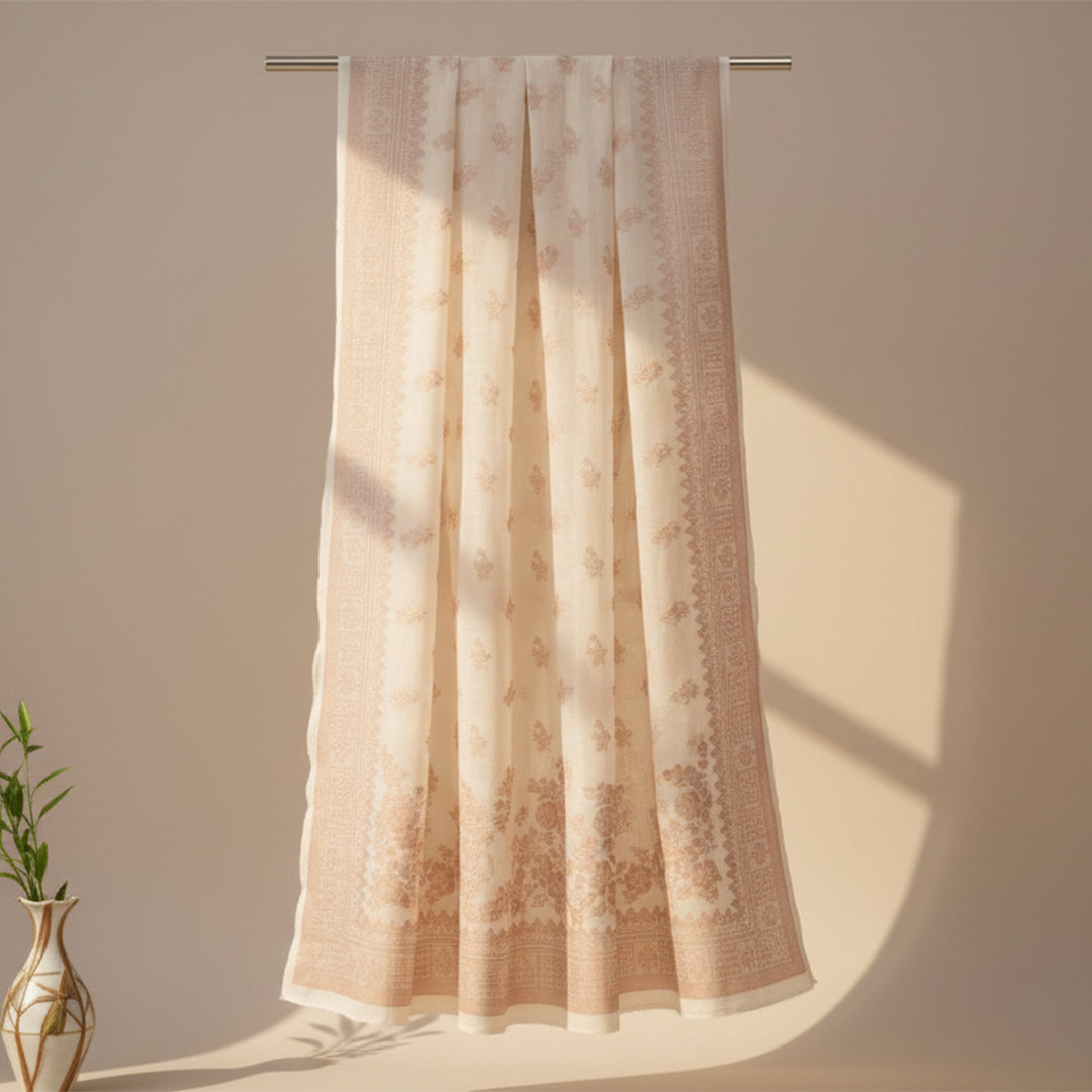 Compose Jacquard Dupatta Greige Fabric - JQ 10797