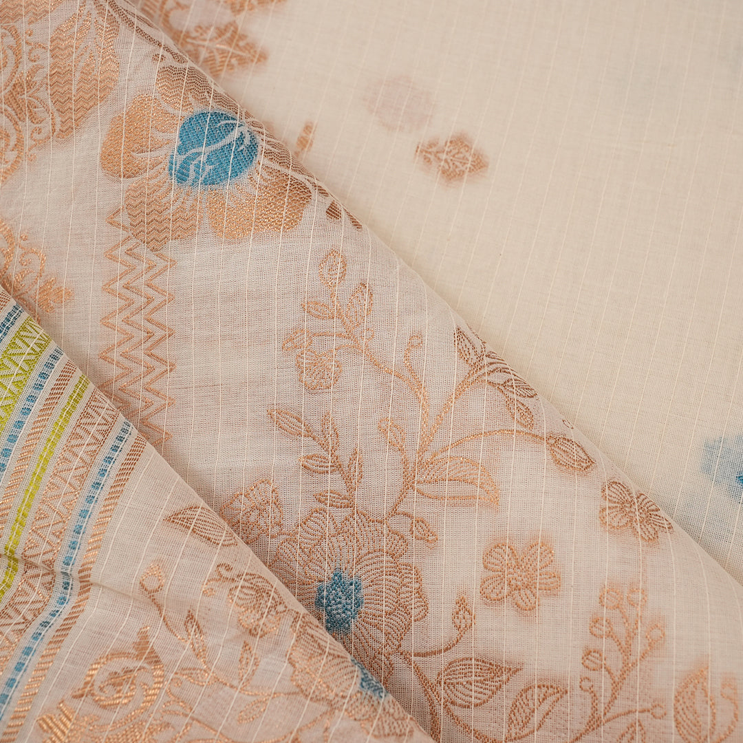 Compose Jacquard Dupatta Greige Fabric - JQ 12822