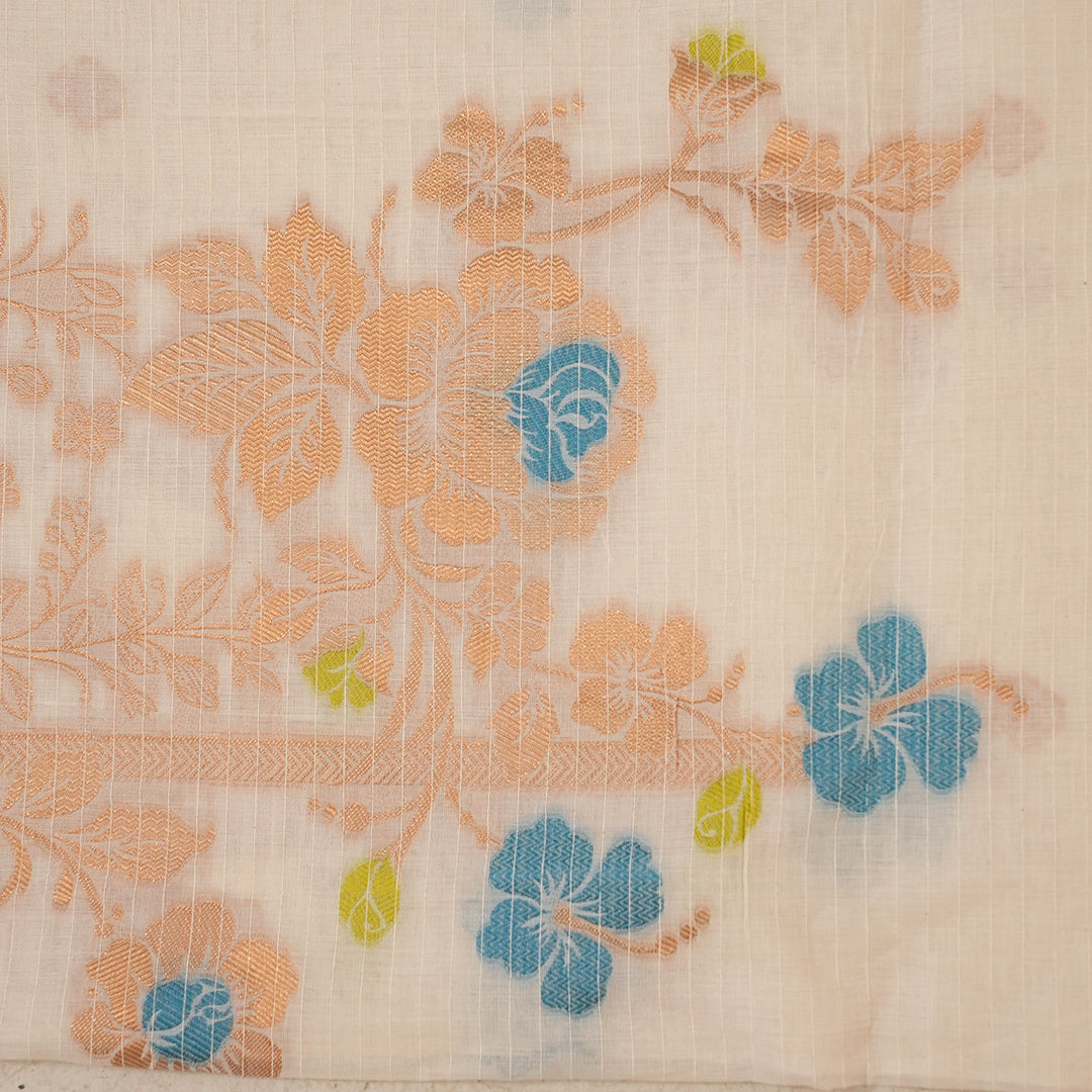 Compose Jacquard Dupatta Greige Fabric - JQ 12822