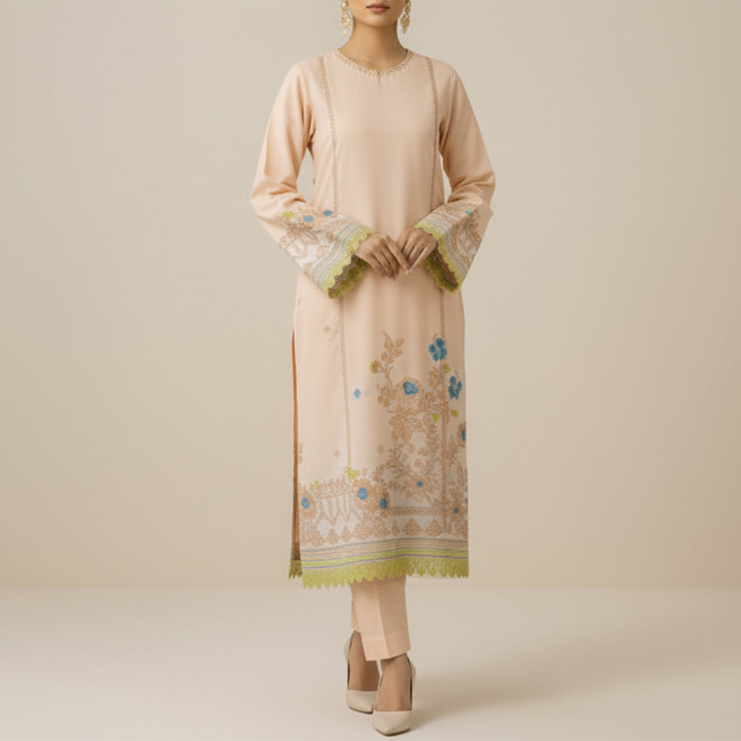 Compose Jacquard Dupatta Greige Fabric - JQ 12822