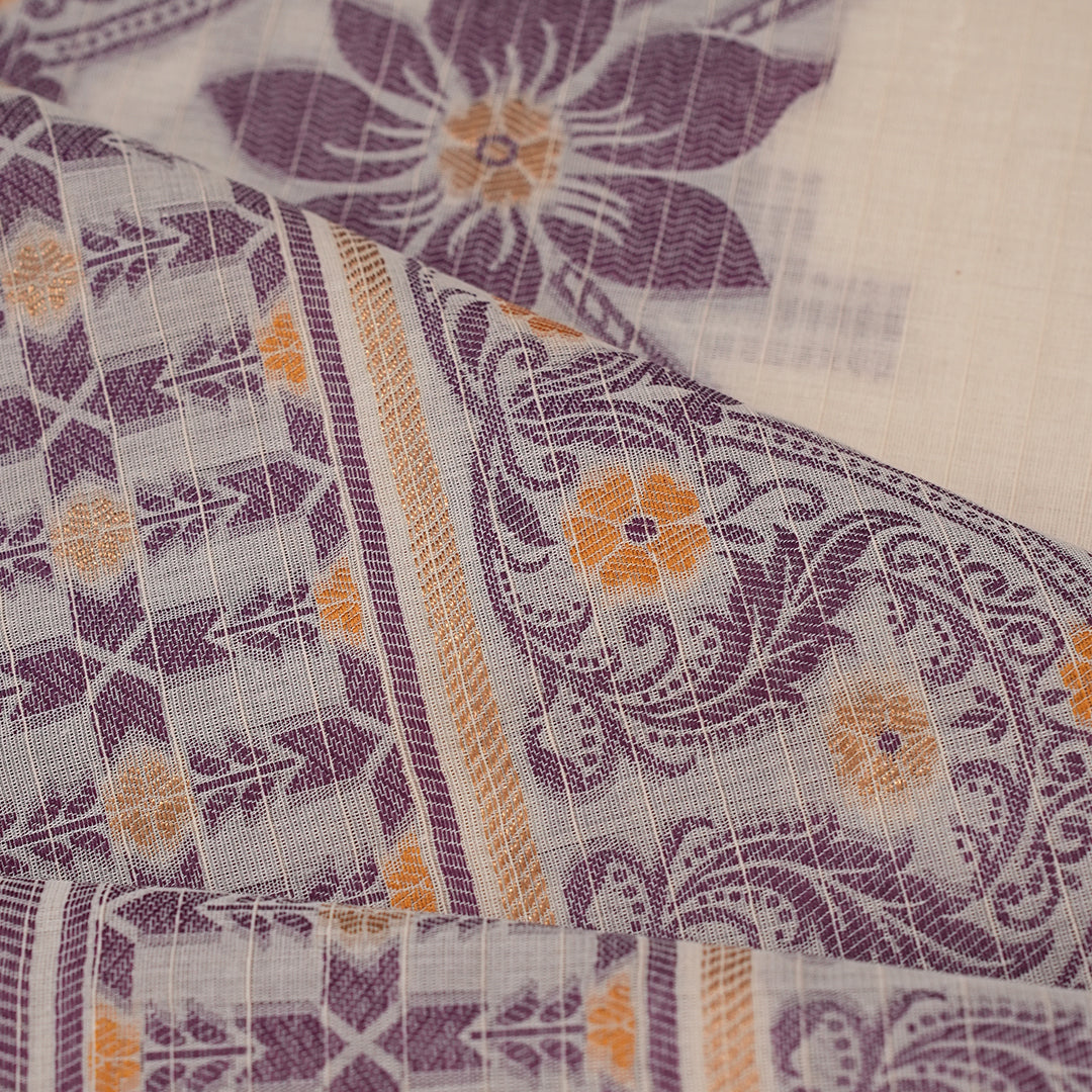 Compose Jacquard Dupatta Greige Fabric - JQ 12445