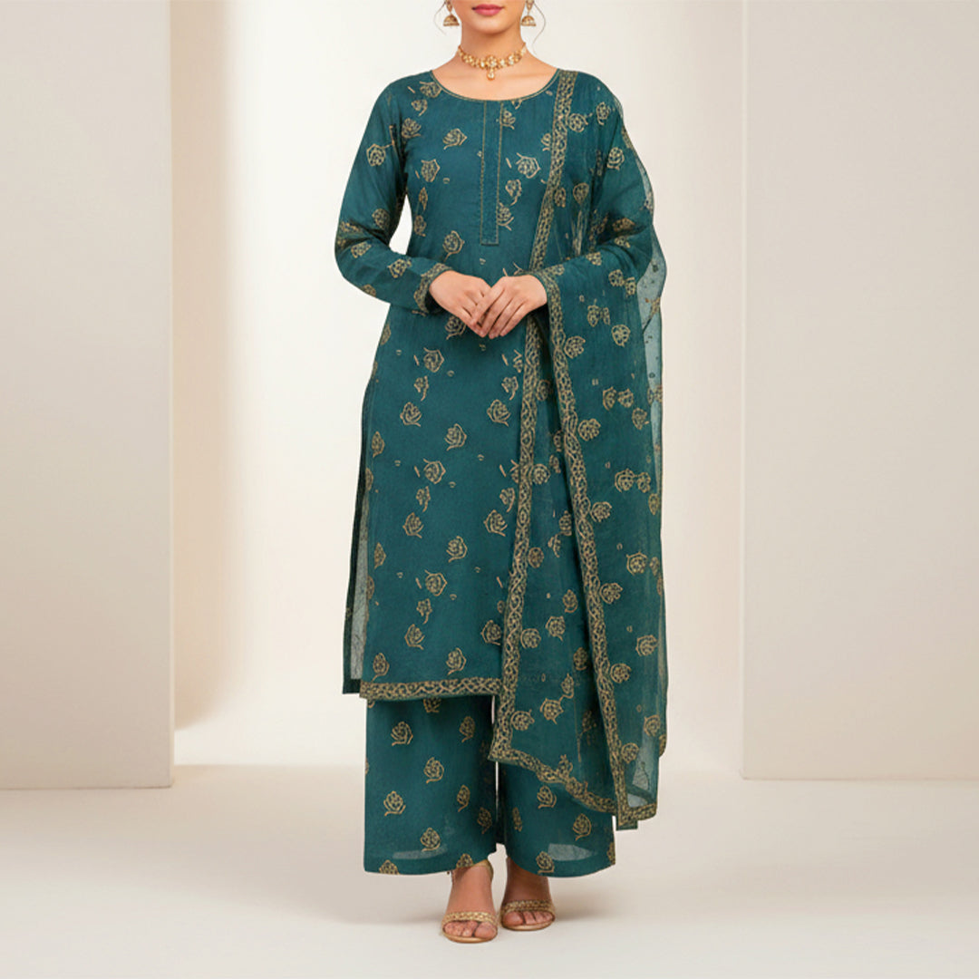 P16-25167-03A – Green Cotton Jacquard Shirt Fabric