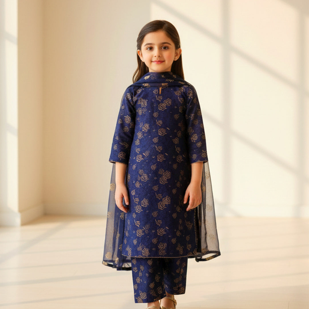 P16-25167-04A – Navy Blue Cotton Jacquard Shirt & Trouser Fabric