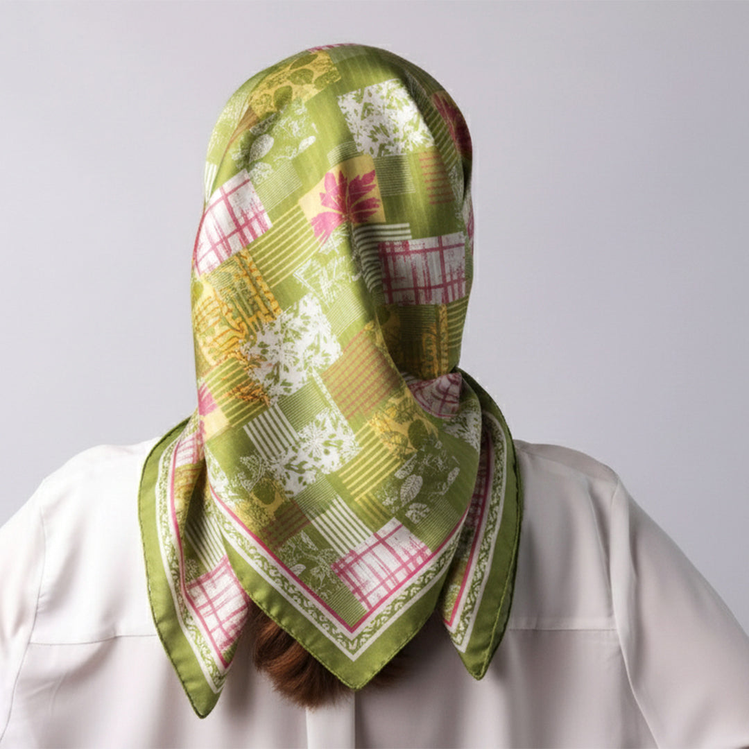 P16-25189-01A - Green Printed Lawn Fabric