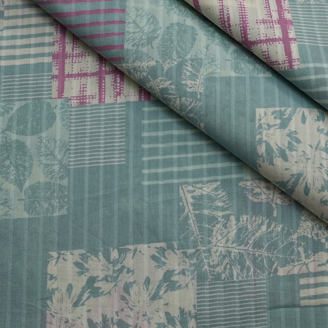 P16-25189-01B – Mint Green Printed Lawn Fabric