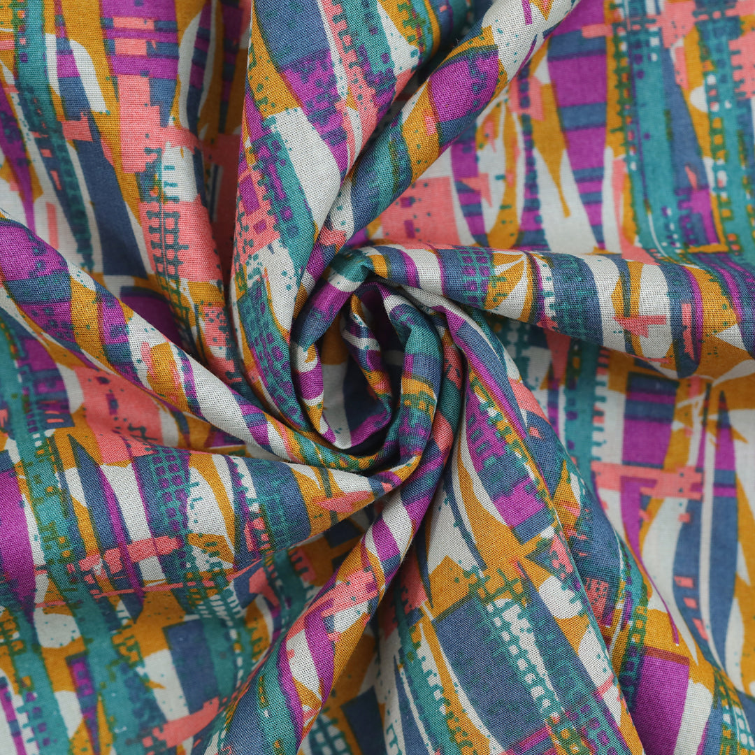P16-25189-05A – Multi Printed Lawn Shirt Fabric