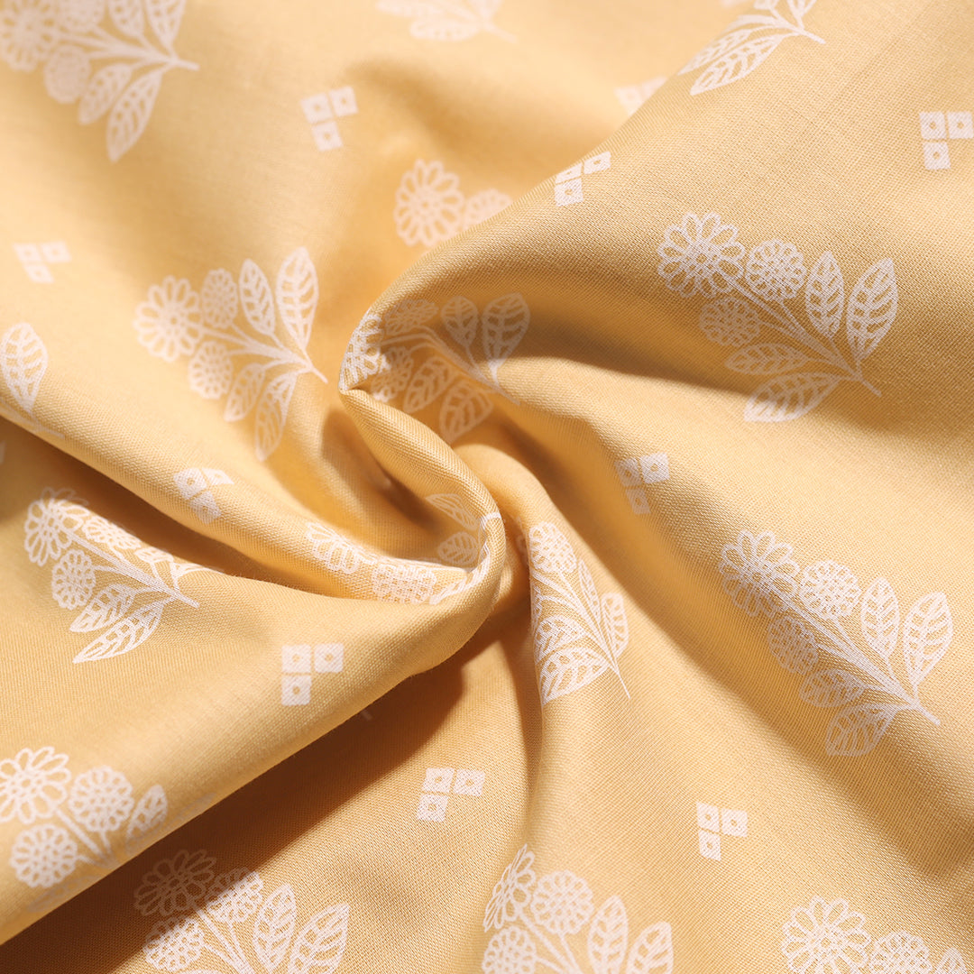P16-25195-05A – Yellow Printed Lawn Shirt & Trouser Fabric