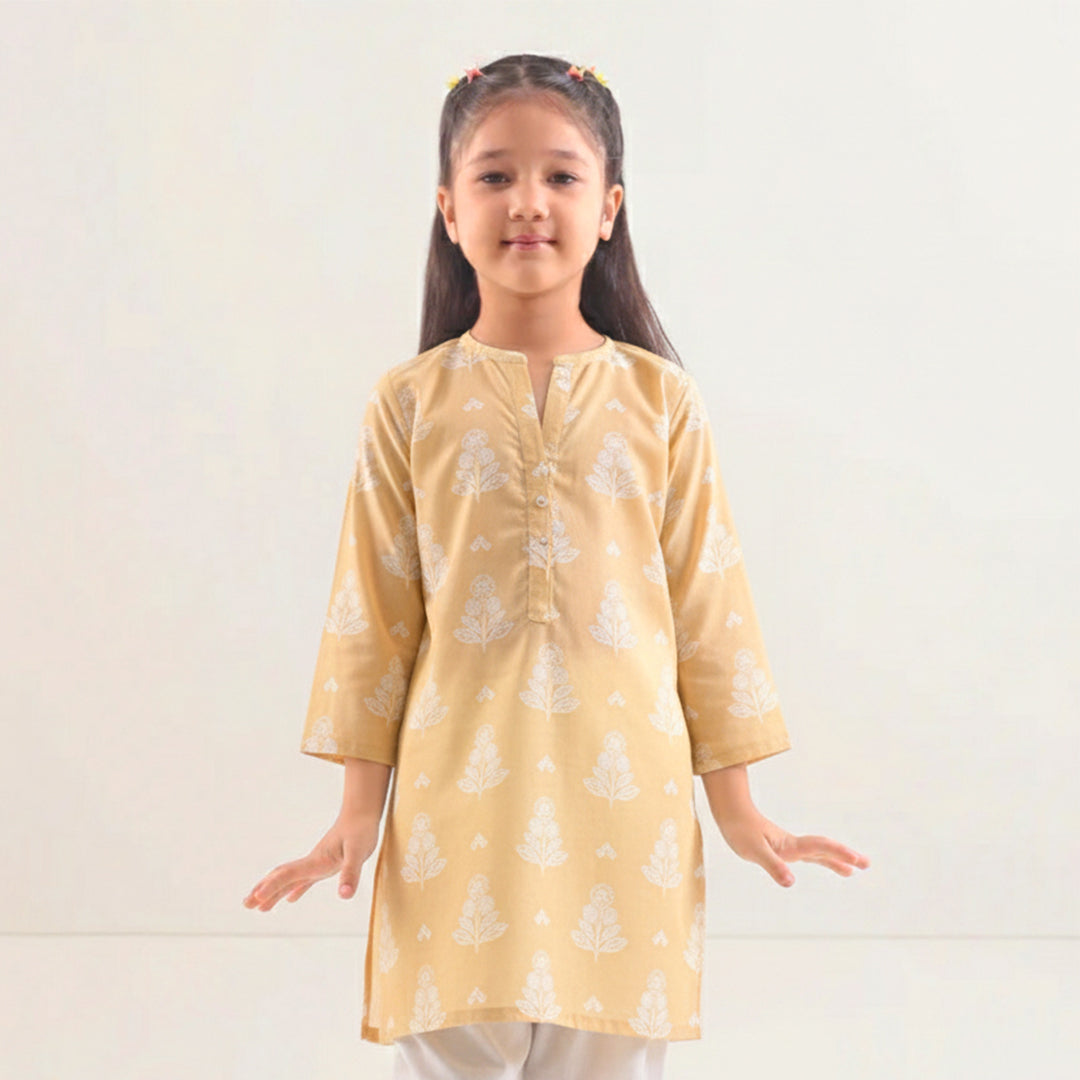 P16-25195-05A – Yellow Printed Lawn Shirt & Trouser Fabric