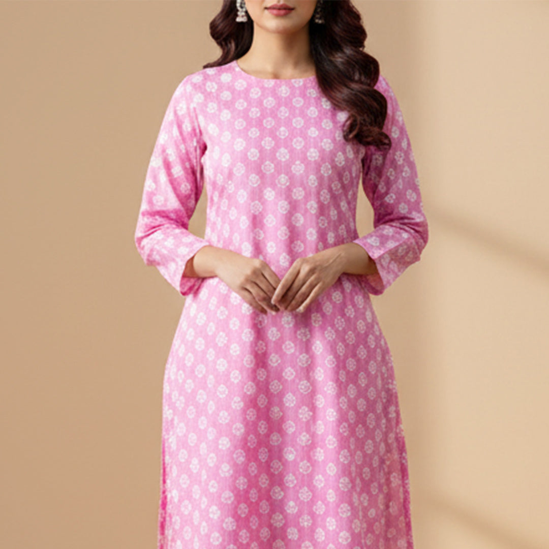 P16-25221-01A – Pink Printed Lawn Shirt Fabric