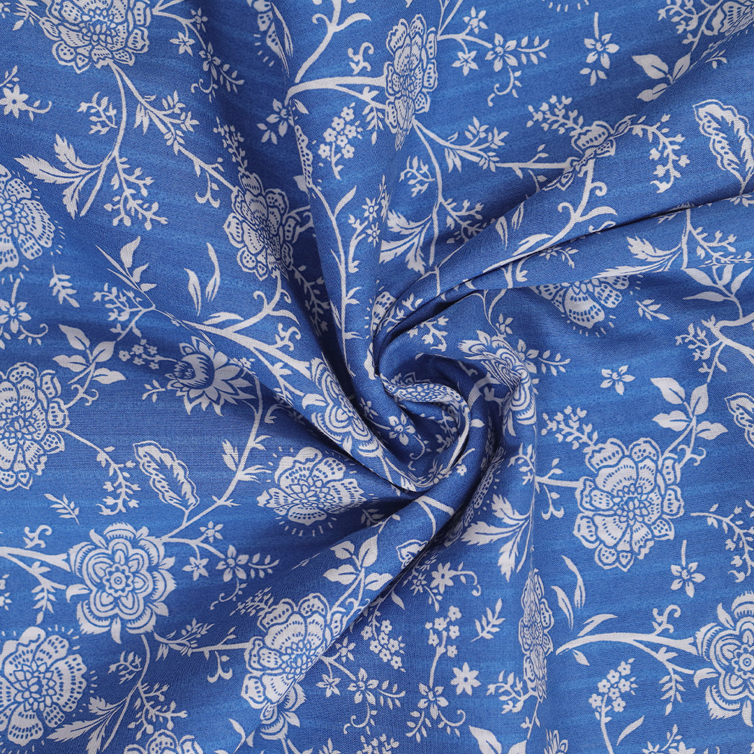 P16-25237-01B – Blue Printed Lawn Shirt Fabric