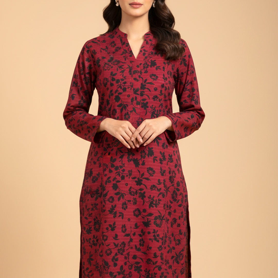 P16-25237-05A – Maroon Printed Lawn Shirt Fabric