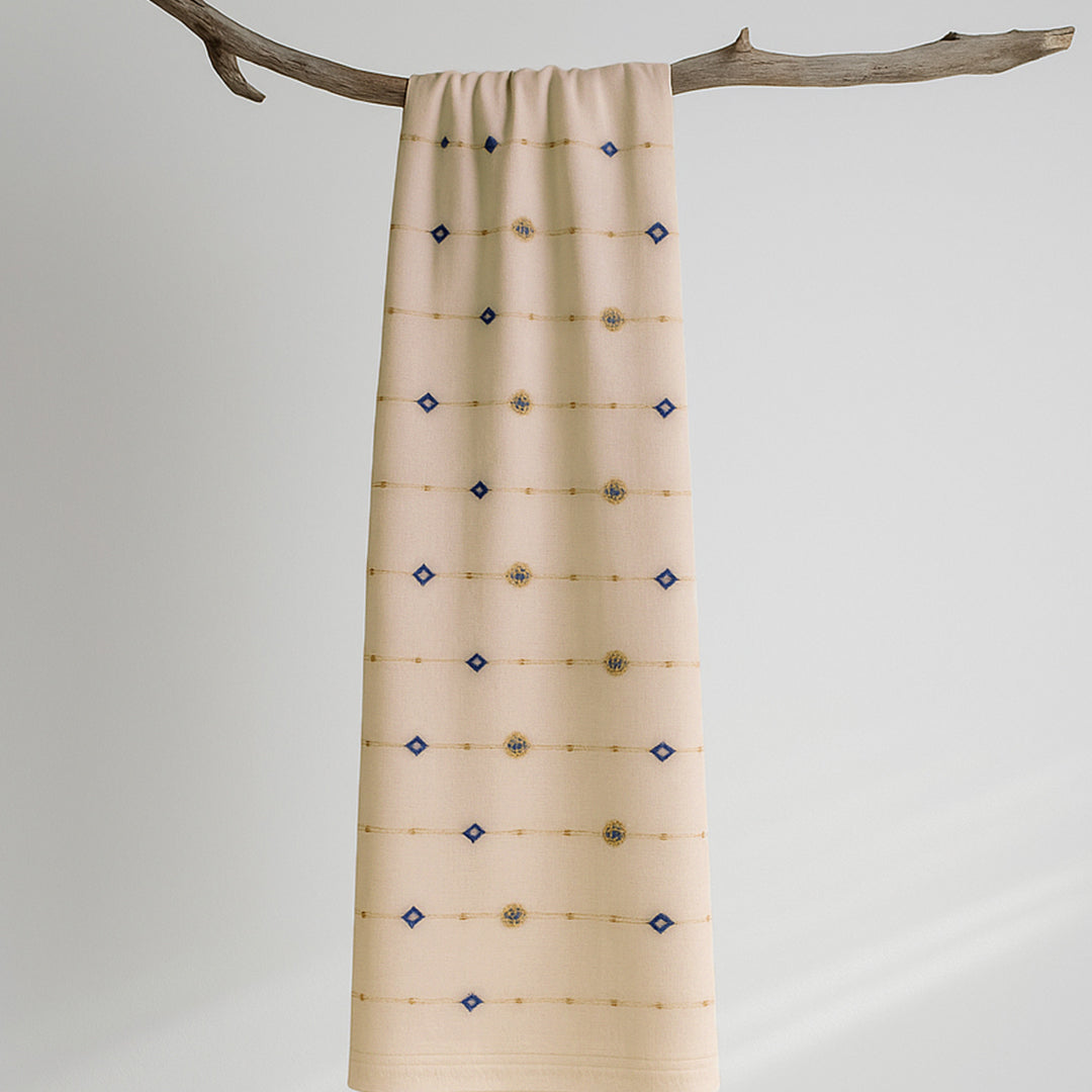 All over Jacquard Greige Fabric - JQ 12367