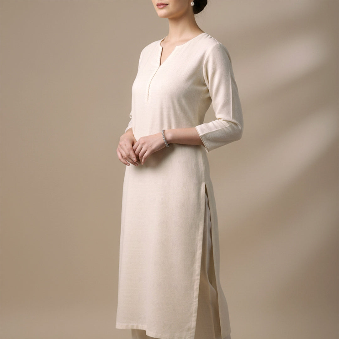 Cotton Self Jacquard Greige Fabric - JQ 12425