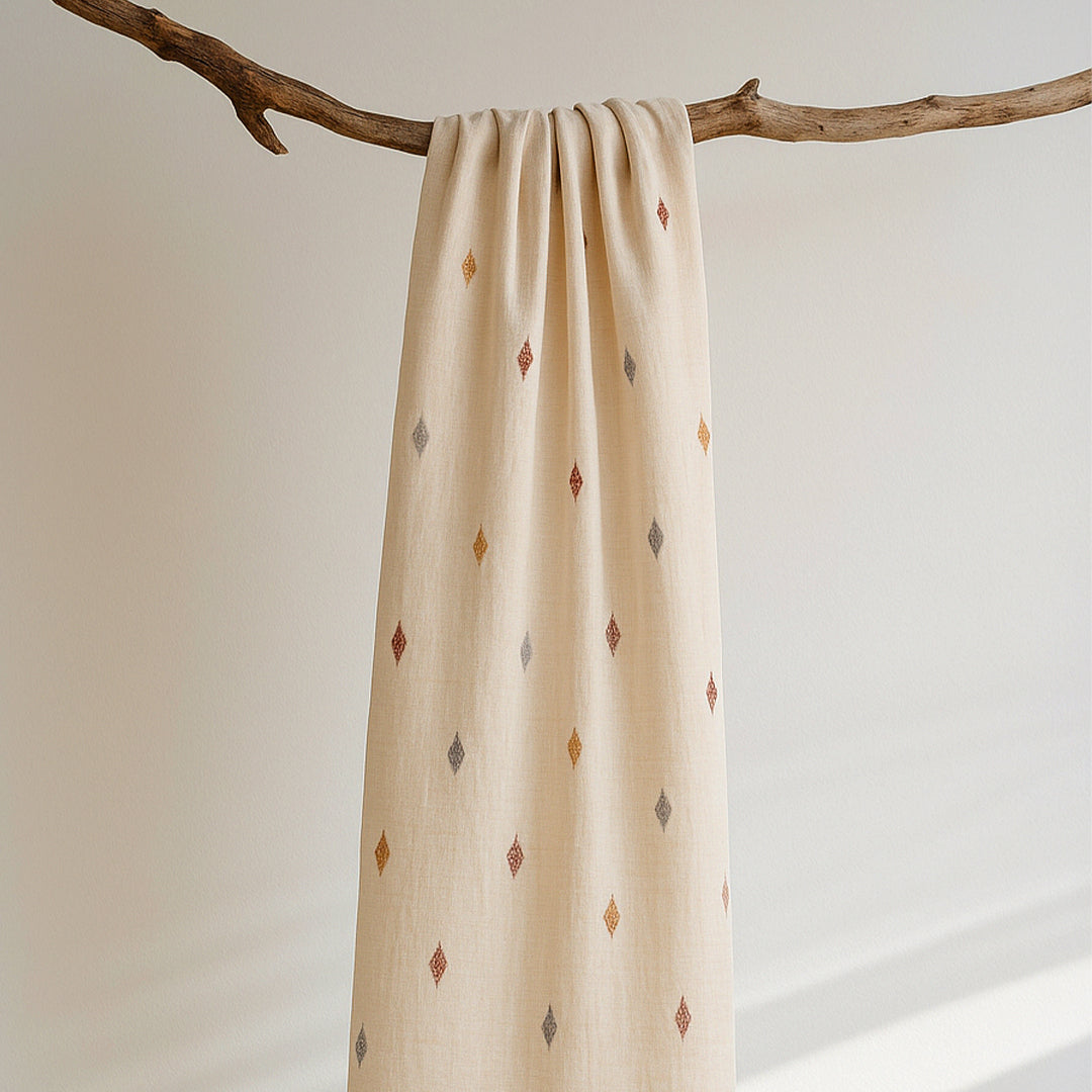 All over Jacquard Greige Fabric - JQ 4867