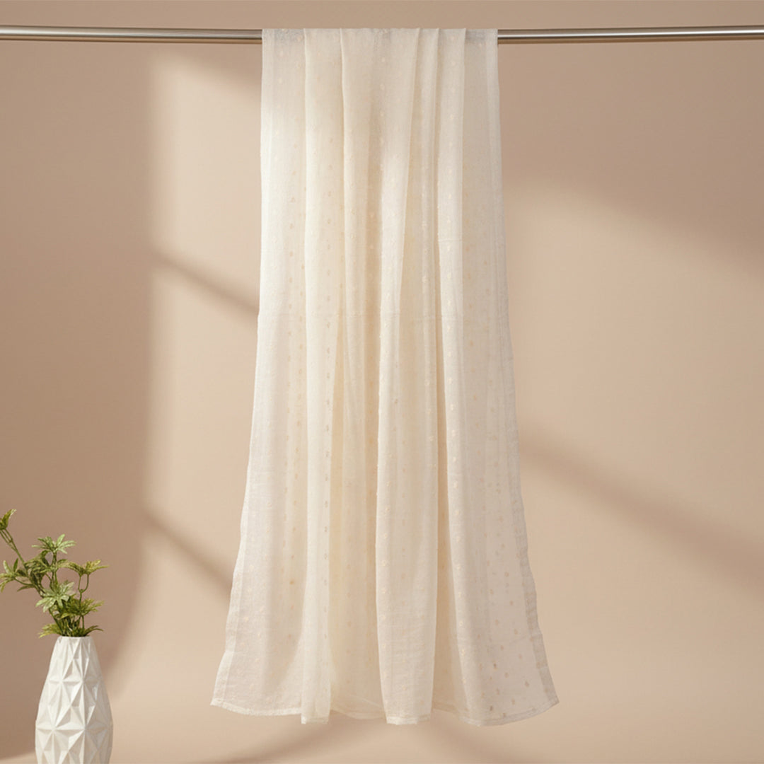 Cotton Self Jacquard Dupatta Greige Fabric - JQ 9174