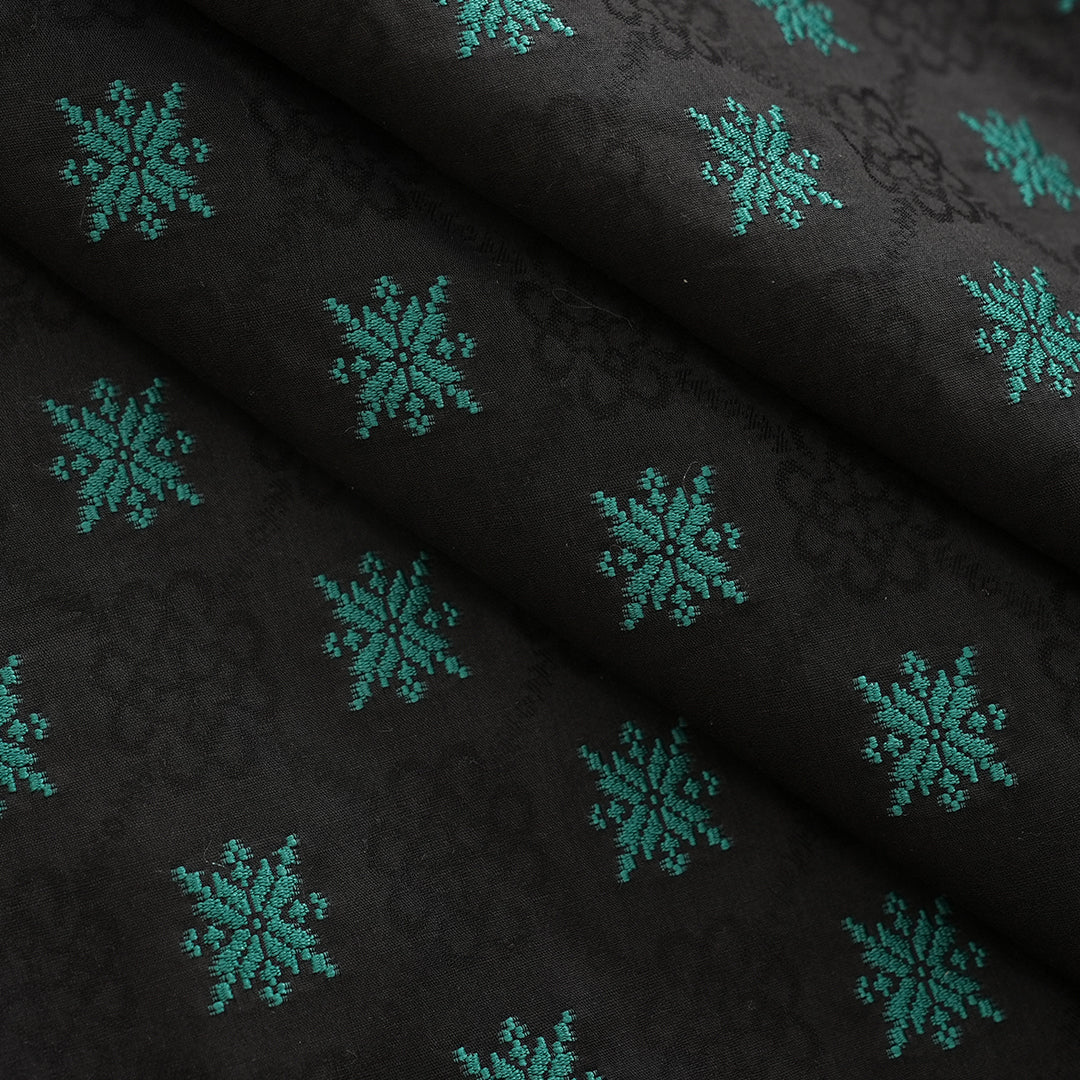 25048-14A – Black Cotton Jacquard Shirt Fabric