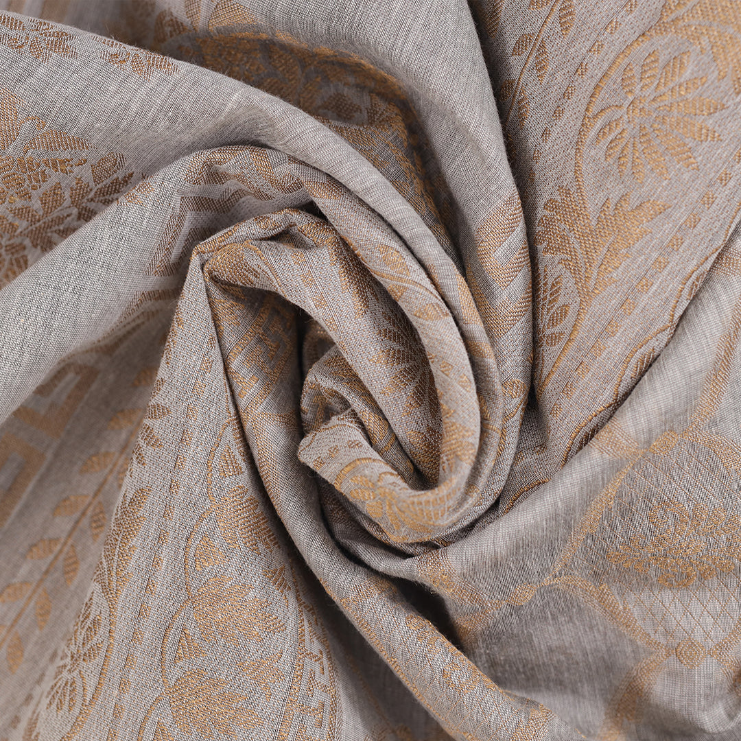Banarasi Jacquard Dupatta Greige Fabric