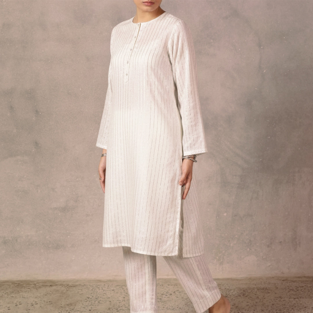 Jacquard Dupatta Greige Fabric - JQ 9210